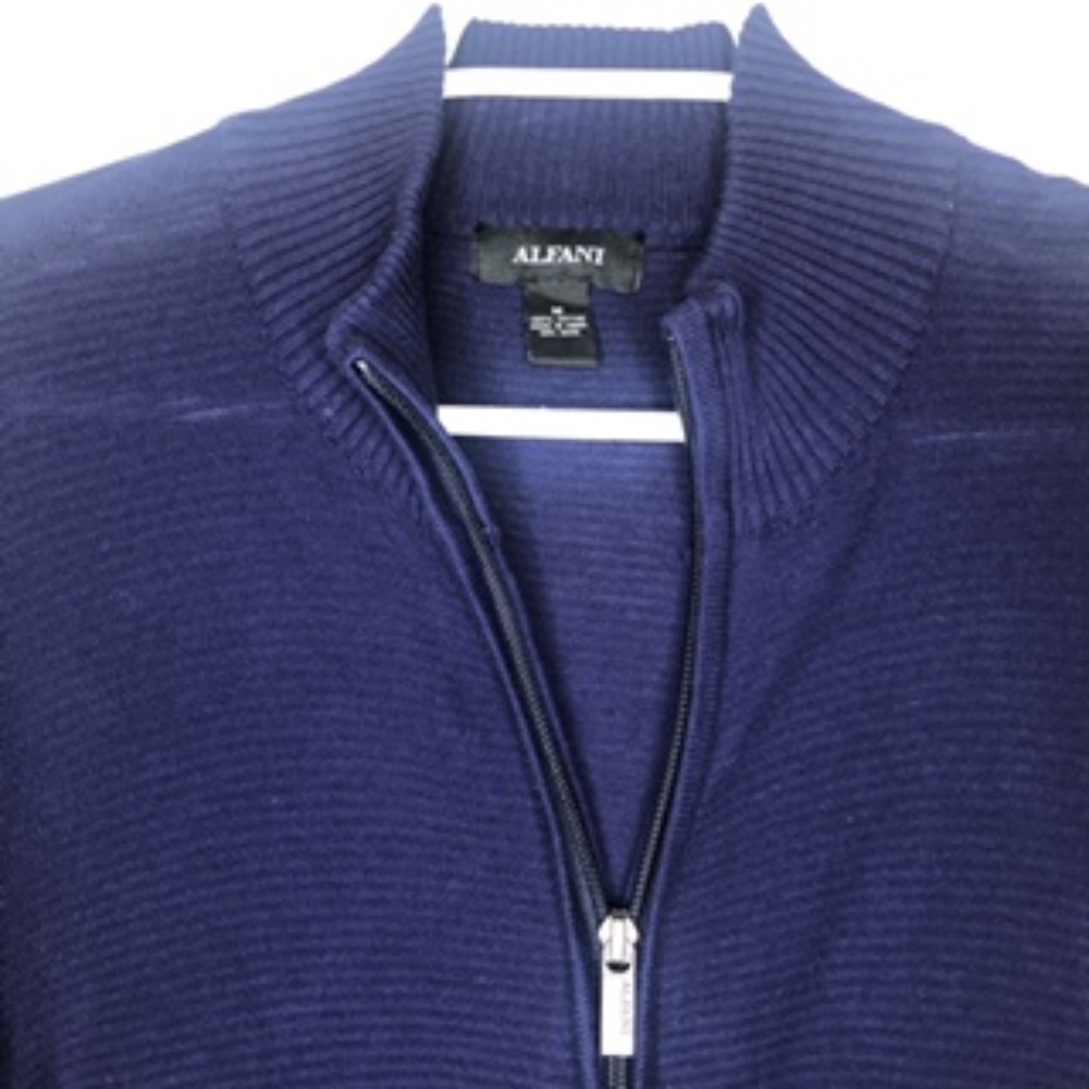 Alfani Men's Full Zip Ribbed Sweater Cardigan Size M